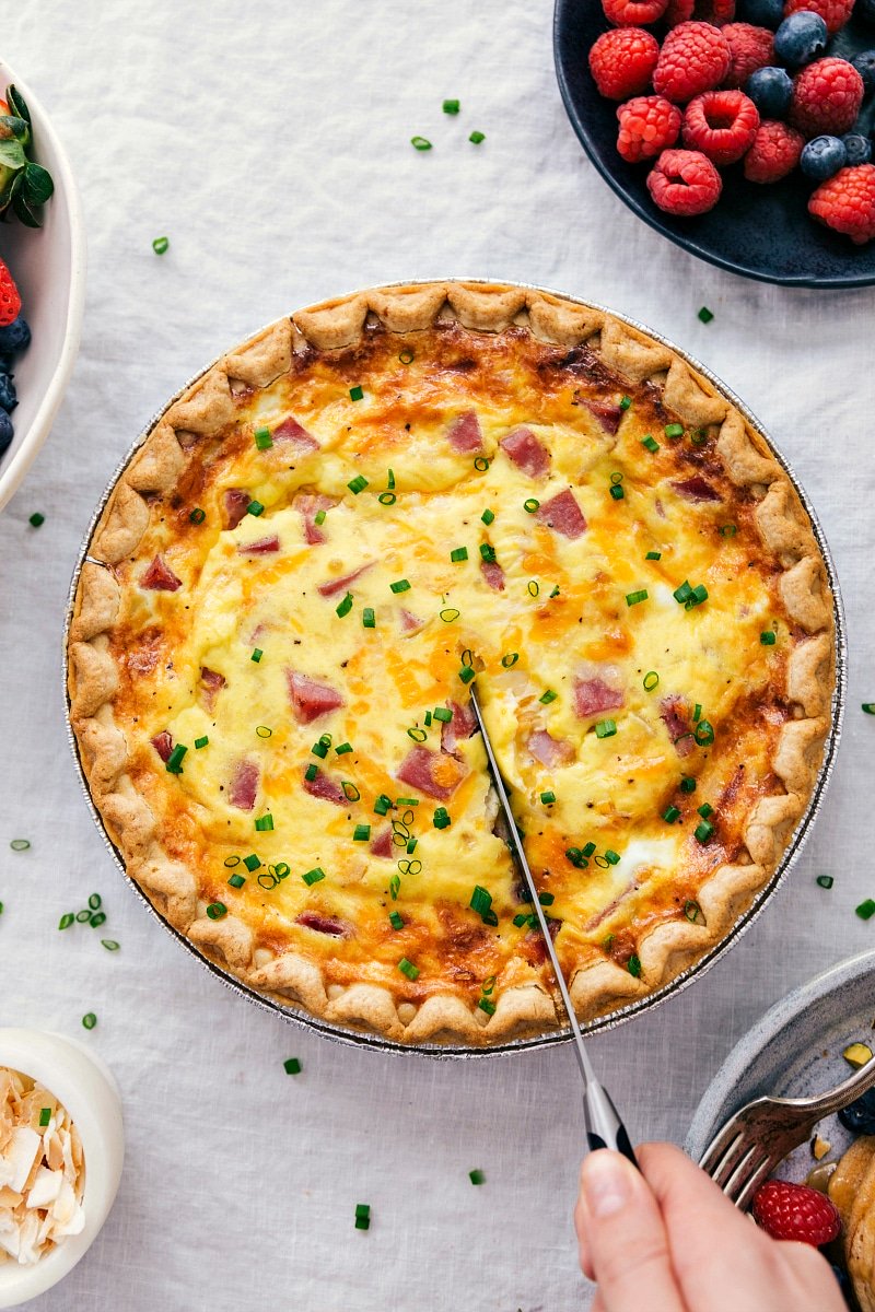 Ham and Cheese Quiche {EASIEST quiche!} - Chelsea's Messy Apron