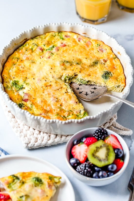 Low-Carb Crustless Ham and Cheese Quiche - Skinnytaste
