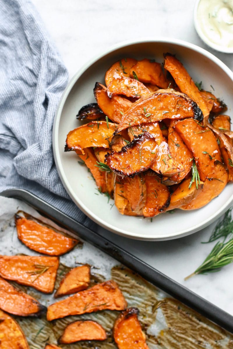 Honey-Roasted Sweet Potato Wedges | Nutrition in the Kitch