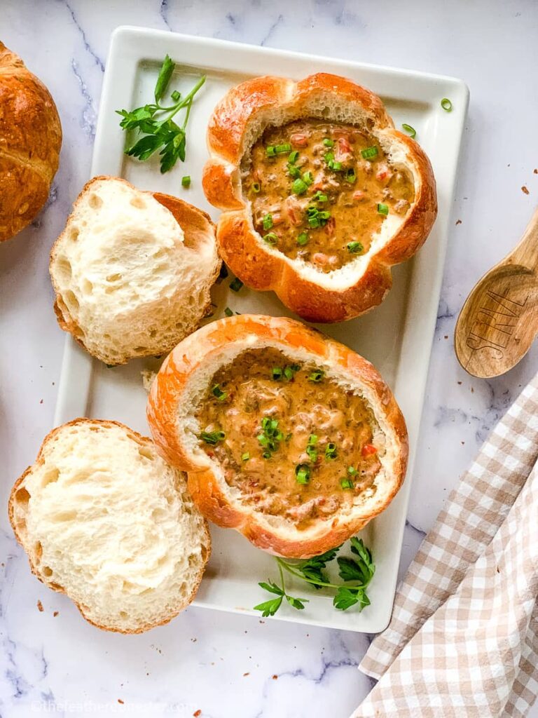 Easy Pumpkin Bread Bowls (for Soup or Dip) - The Feathered Nester