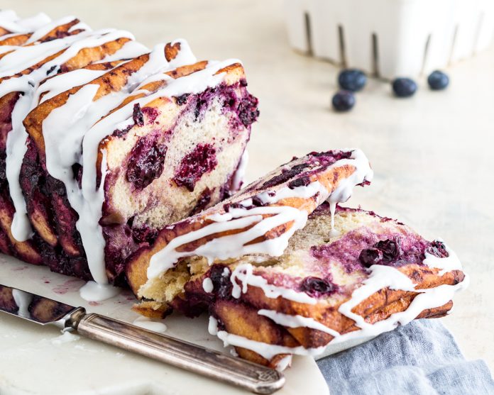 Roasted Blueberry Pull-Apart Loaf - Bake from Scratch