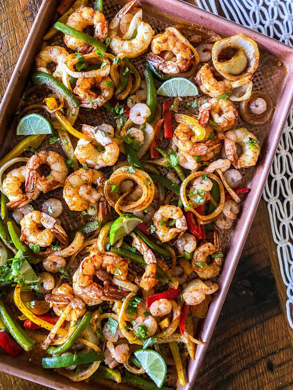 Easy Sheet Pan Shrimp Fajitas • Seafood Nutrition Partnership