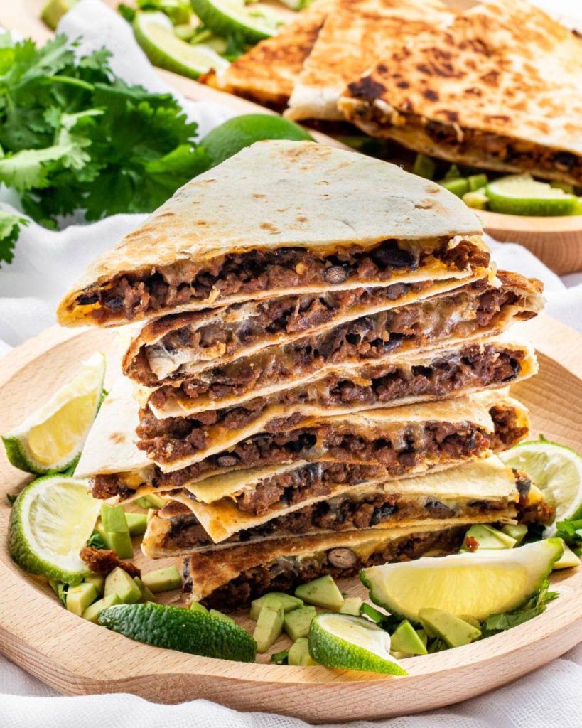 Cheesy Beef Quesadillas - Craving Home Cooked