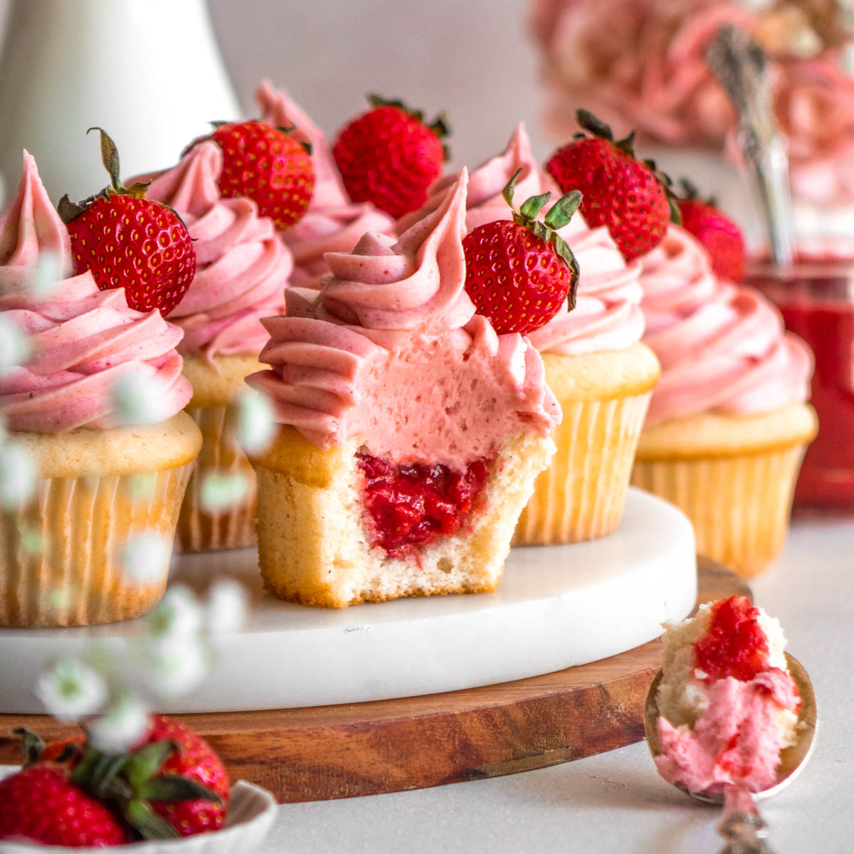 Strawberry Cupcakes - In Bloom Bakery